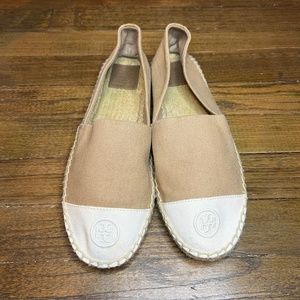 Tory Burch White Flat Espadrilles Size 11